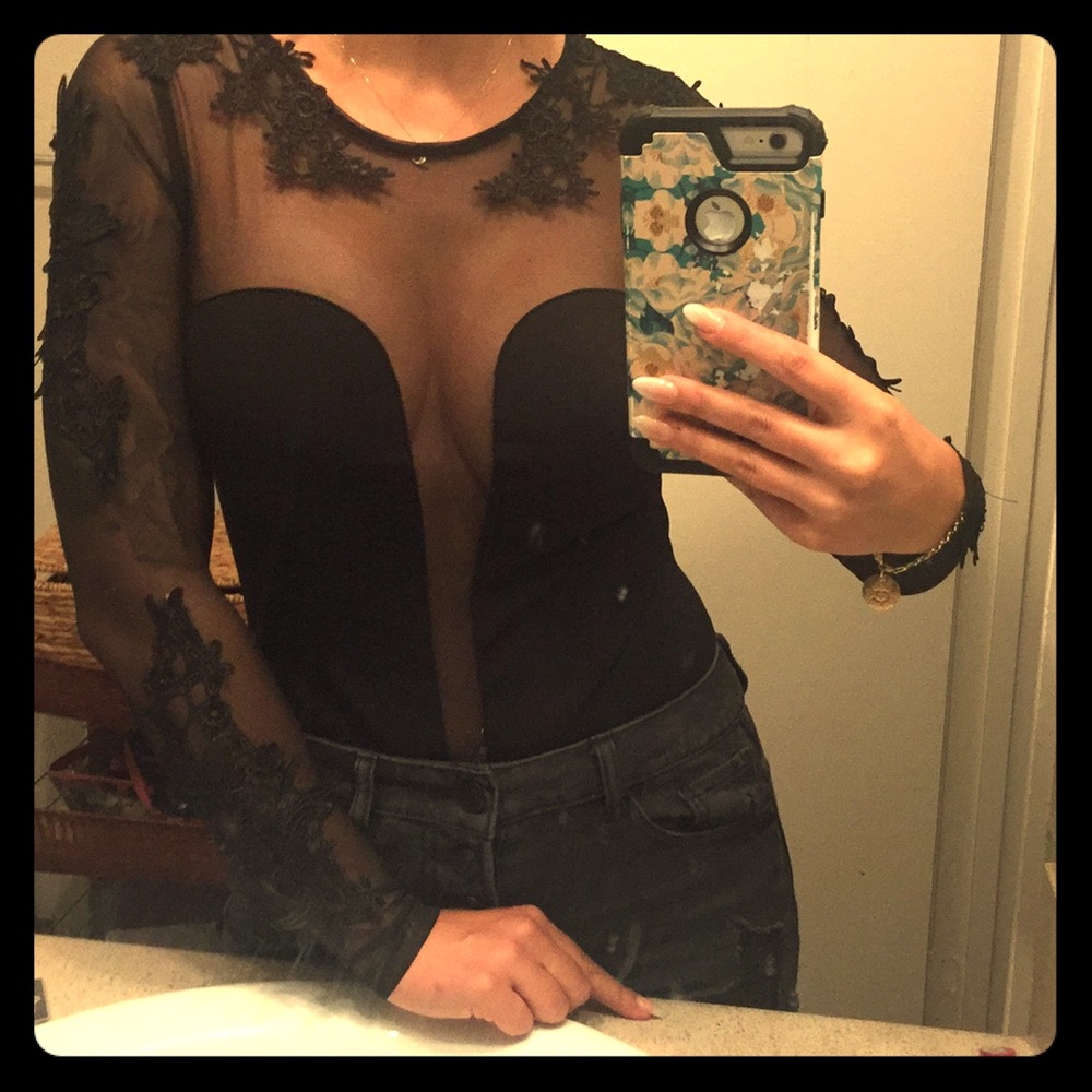 Bodysuit sheer blouse/top
